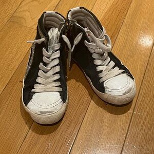 Golden Goose Kids Black and White Sneakers